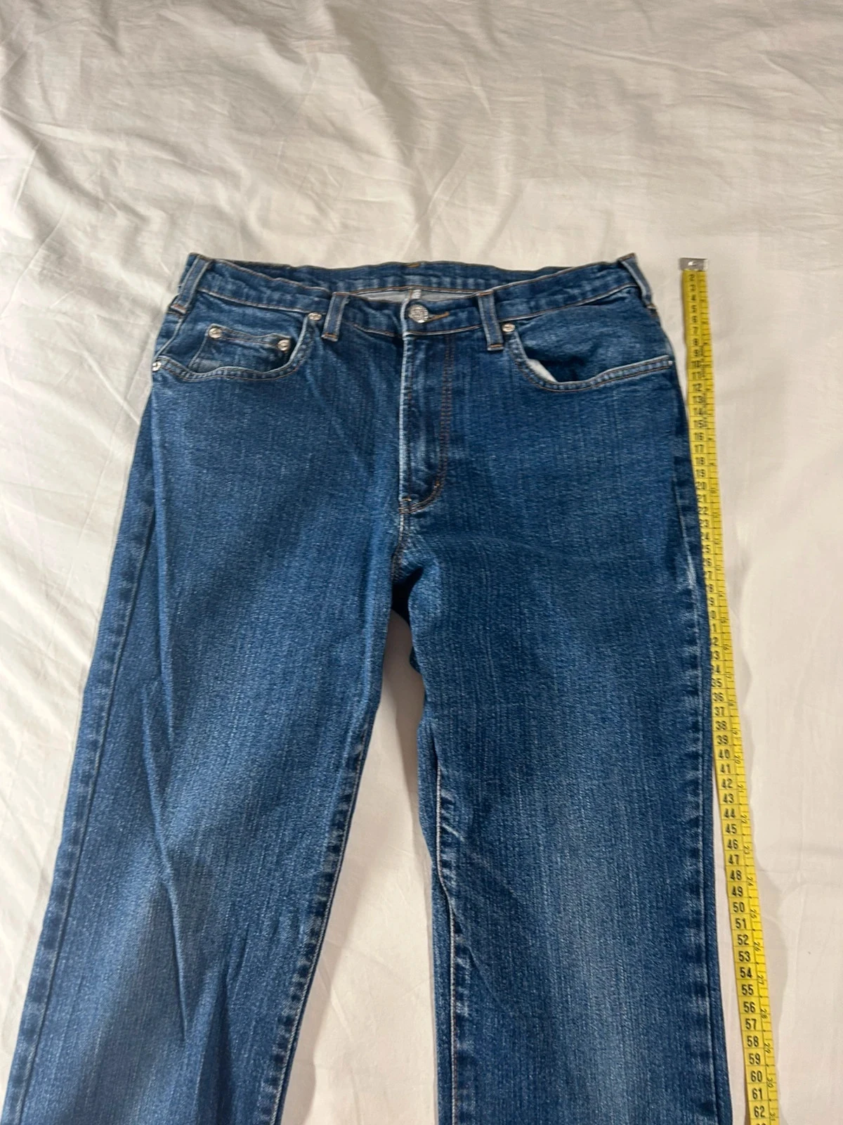Navy blue straight cut jeans vintage retro y2k style – photo 5
